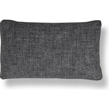 HoHo Decor Lara Modern Keten & Nubuk Kombin 30*50 Façalı Kırlent Koyu Gri