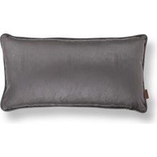 HoHo Decor Lara Modern Keten & Nubuk Kombin 35*65 Biyeli Kırlent Koyu Gri