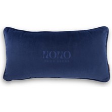 HoHo Decor Bob Mat Düz Kadife Yumuşak Tuşeli 35*65 Biyeli Kırlent Lacivert