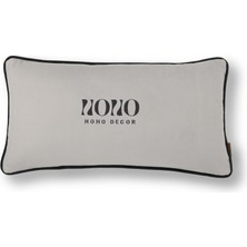 HoHo Decor Bob Mat Düz Kadife Yumuşak Tuşeli 35*65 Biyeli Kırlent Gri
