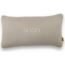 HoHo Decor Bob Mat Düz Kadife Yumuşak Tuşeli 35*65 Biyeli Kırlent Koyu Krem