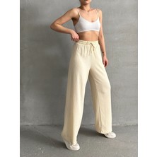Kadın Beli Lastikli Palazzo Pantolon