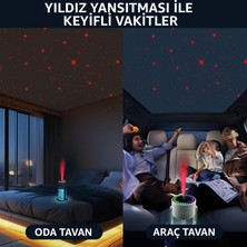 Robeve Yıldız Projeksiyon Yıldız Projektör Hava Nemlendirici Buhar Makinesi Aroma Difüzör LED Işıklı Araç Nemlendirici Oto Buhar Makinesi Araç Buhar Makinesi