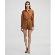 İpekyol Pensli Keten Şort IS1250013087053