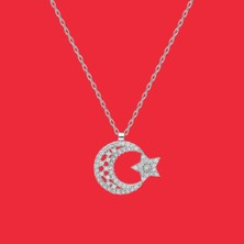 Modahilye 925 Ayar Gümüş Ayyıldız Kolye