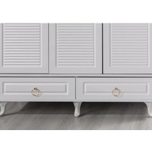 %100 Mdf Malzeme Aqua White 3 Kapılı Bebek Odası Dolap - Beyaz
