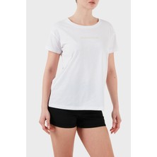 Armani Exchage % 100 Pamuk Regular Fit Bisiklet Yaka Logolu T Shirt Bayan T Shirt XW000534 AF10359 U0002