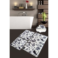 Chilai Home Lorı 3'lü Set Banyo Halısı Paspas Yıkanabilir Kaymaz Taban Klozet Takımı Djtbanyo