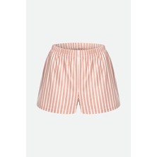Kadın Pamuklu Yandan Bağlamalı Büzgülü Şortlu Pijama Takımı