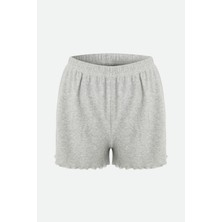 Koza İç Giyim Kadın Pamuklu 3'lü Gri Melanj Fiyonklu Kaşkorse Pijama Takımı