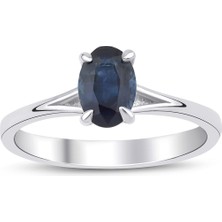 Safir Oval Tektaş Yüzük
