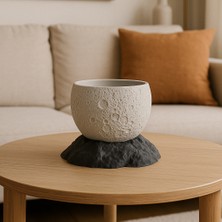 Ay Yüzeyi Desenli Saksı - 3D Baskı Dekoratif Tasarım