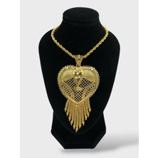 Çelik 22 Ayar Altın Kaplama Hint Kolye