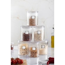6'lı Barok Yuvarlak Büyük Kavaz S & Saklama Kabı & Erzak Kabı (6*2000 Ml)