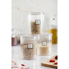 6'lı Barok Yuvarlak Büyük Kavaz S & Saklama Kabı & Erzak Kabı (6*2000 Ml)