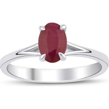 Yakut Oval Tektaş Yüzük
