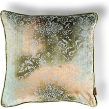HoHo Decor Oliva Damask Renkli Kadife 50*50 Biyeli Kırlent Çok Renkli
