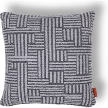 HoHo Decor Abby Bukle Etro Desen 45*45 Kırlent Gri