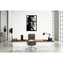 Atatürk Metal Tablo 45 x 70 cm Siyah