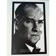 Atatürk Metal Tablo 45 x 70 cm Siyah