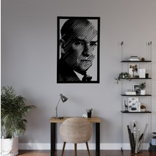 Atatürk Metal Tablo 45 x 70 cm Siyah