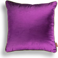 HoHo Decor Aspen Flamlı Parlak Dokuma Kadife 50*50 Biyeli Kırlent Mürdüm