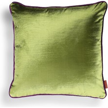 HoHo Decor Aspen Flamlı Parlak Dokuma Kadife 50*50 Biyeli Kırlent Yeşil