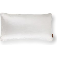 HoHo Decor Aspen Flamlı Parlak Dokuma Kadife 35x65 Biyeli Kırlent Beyaz