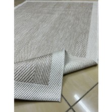 Türkmen Halı Siesta 1503 Krem Bordürlü Bej Sisal Halı Bordürlü Kolay Temizlenen Hasır Yolluk