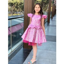 Kız Çocuk Bayramlık Doğum Günü Mezuniyet Abiye Pembe Elbise