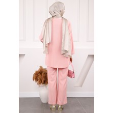 İmaj Butik Siyah Ön Bağlamalı Bürümcük Kimono Pantolonlu Takım