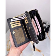 Hakiki Deri Çok Bölmeli Fermuarlı Lüks Elit Kadın Cüzdan 2091