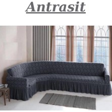 Jakarlı ( 5 KİŞLİK ) L Köşe Koltuk Örtüsü Lastikli Esnek Yıkanabilir KÖŞE Kılıfı 300/350 arasi ölçulere uymakyadir