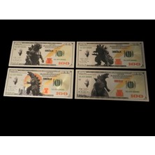 Gold Banknote Godzilla Gümüş Kaplama 4lü Set