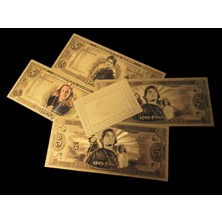 Gold Banknote Harry Potter 24 Ayar Altın Kaplama 4lü Koleksiyonluk Harry Potter Filmi Kart Seti