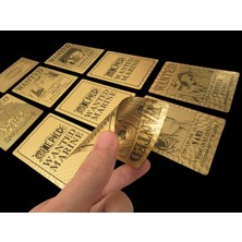 Gold Banknote ''one Piece Wanted Marine''  9 Adet Anime 24 Ayar Altın Kaplama Poster/kart Seti