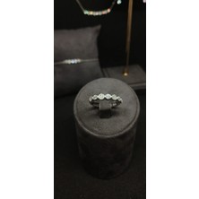 925 Ayar Gümüş Taşlı Takı Seti - Kolye, Küpe, Bileklik ve Yüzük Kombini (12,28GR.)