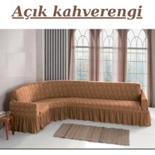 Kanway Jakarlı L Köşe Koltuk Örtüsü. Lastikli, Esnek, Yıkanabilir Koltuk, Kanepe, Çekyat Kılıfı