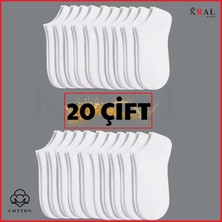 Kral Socks Kadın - Erkek (20 Çift ) Düz Desen Ekonomik Bilek Boy Patik Çorap