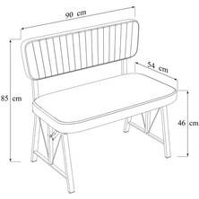 Hayat Serisi Mutfak, Yemek, Bahçe, Kafe, Modern Bench, Puf, 1 Adet - Lacivert
