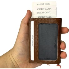 Self Leather Hakiki Deri Mekanizmalı Cüzdan