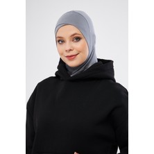 Gri Pratik Hazır Geçmeli Bone Viskon Çapraz Sporcu Hijab 2110_15
