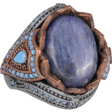 Doğal Taş Yüzük - El Yapımı 925 Ayar Gümüş Yüzük (Kyanit)