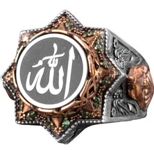 Allah Yazılı Islami, 925 Ayar Gümüş Yüzük Erkekler Için