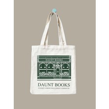Daunt Books Tasarım Kalın Kanvas, Rips Bez Çanta, Omuz Çantası, Bookshop Kalın Tote Bag
