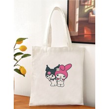 Kuromi Ve Melody Tasarım Bez Çanta, Tote Bag