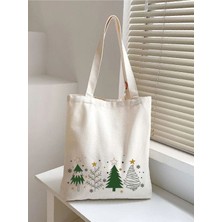Ağaç Tasarım Kalın Tote Bag Bez Çanta, Pinterest Çanta, Kitap Çantası, Shopper Omuz Çantası