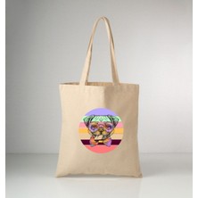 Cemira Funny Dog Glasses, Köpek Tasarım Tote Bag Bez Çanta