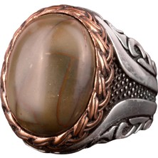 Gümüş Erkek Yüzük, Doğal Qianhai Jade Taş Yüzük