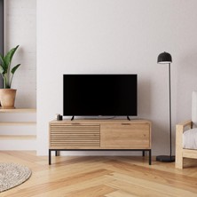 Bimossa B0060 120 cm Alya TV Sehpası 50'' TV Uyumlu Metal Ayaklı Modern Depolamalı Tv Ünitesi